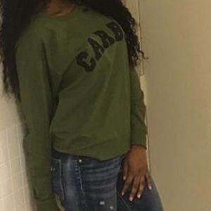 “CARBS” Olive green long sleeve